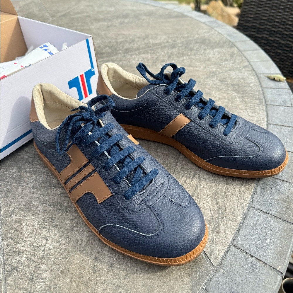 Tisza Cipo Compakt Men’s Sneakers in Leather Navy-Tobacco size EU 44 NWT